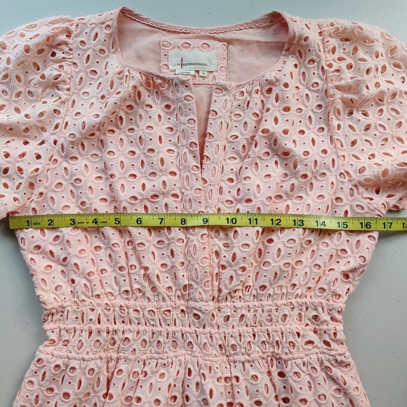OPEN TO OFFERS ANTHROPOLOGIE Somerset Mini Dress Eyelet Edition in Pink Size S - Picture 6 of 10